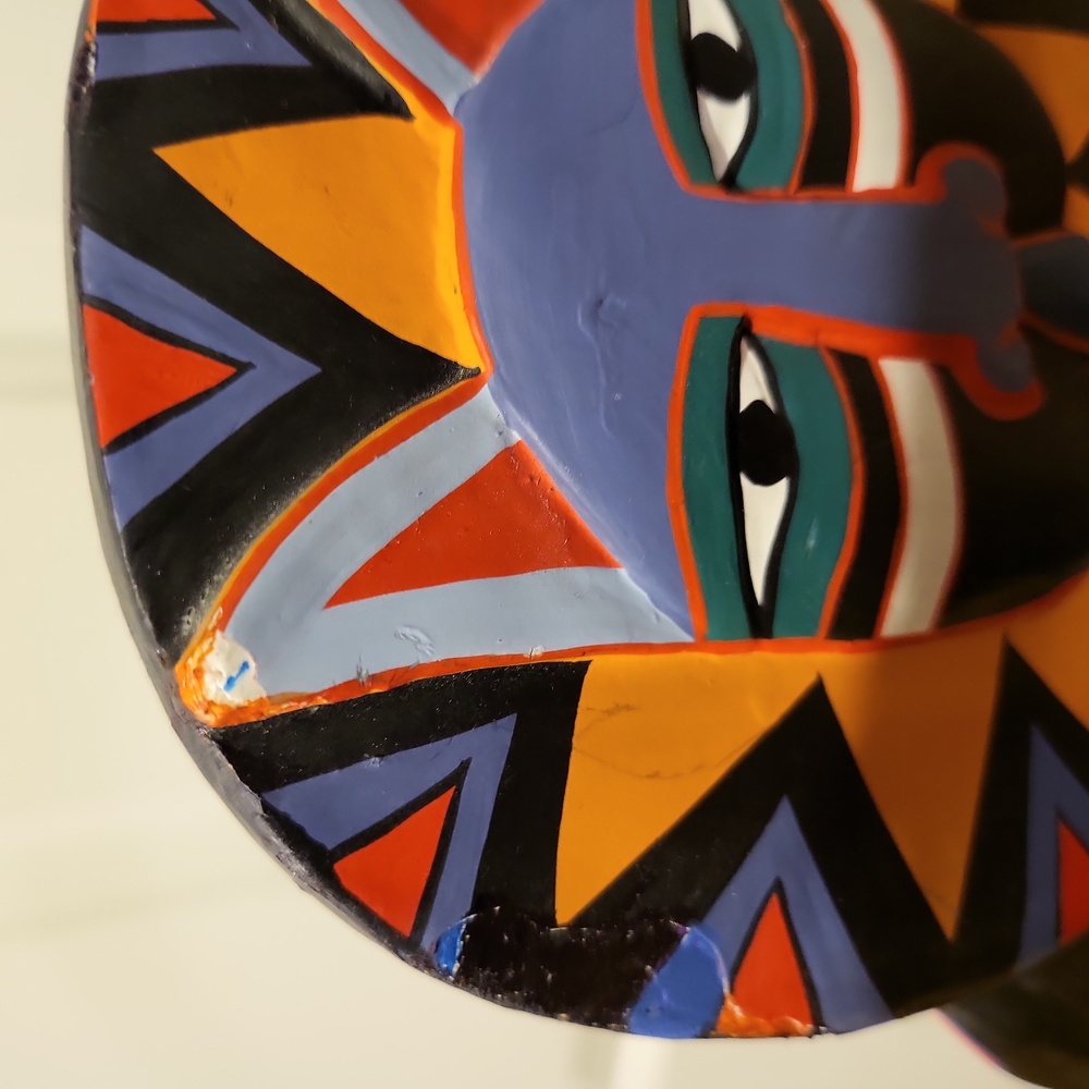 Laurel Burch Vintage Wooden Cat Kitty Statue Hand Carved - Picture 9 of 12